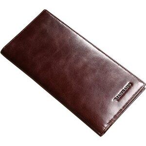 Genuine Italian Leather Handbag Organizer Card Case Long Bifold Wallet